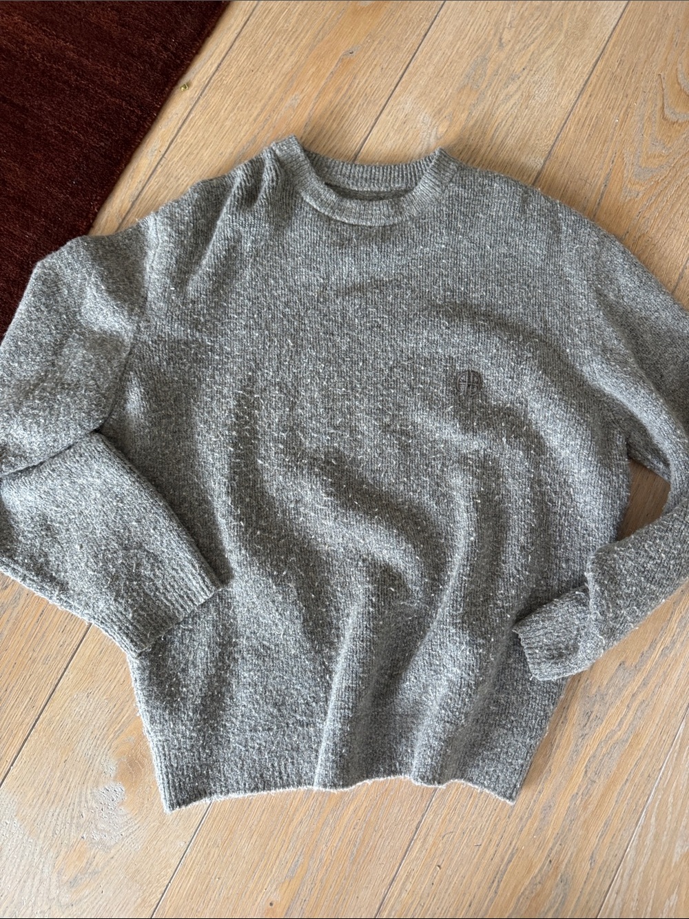 Anine Bing Heather Gray Crewneck Sweater